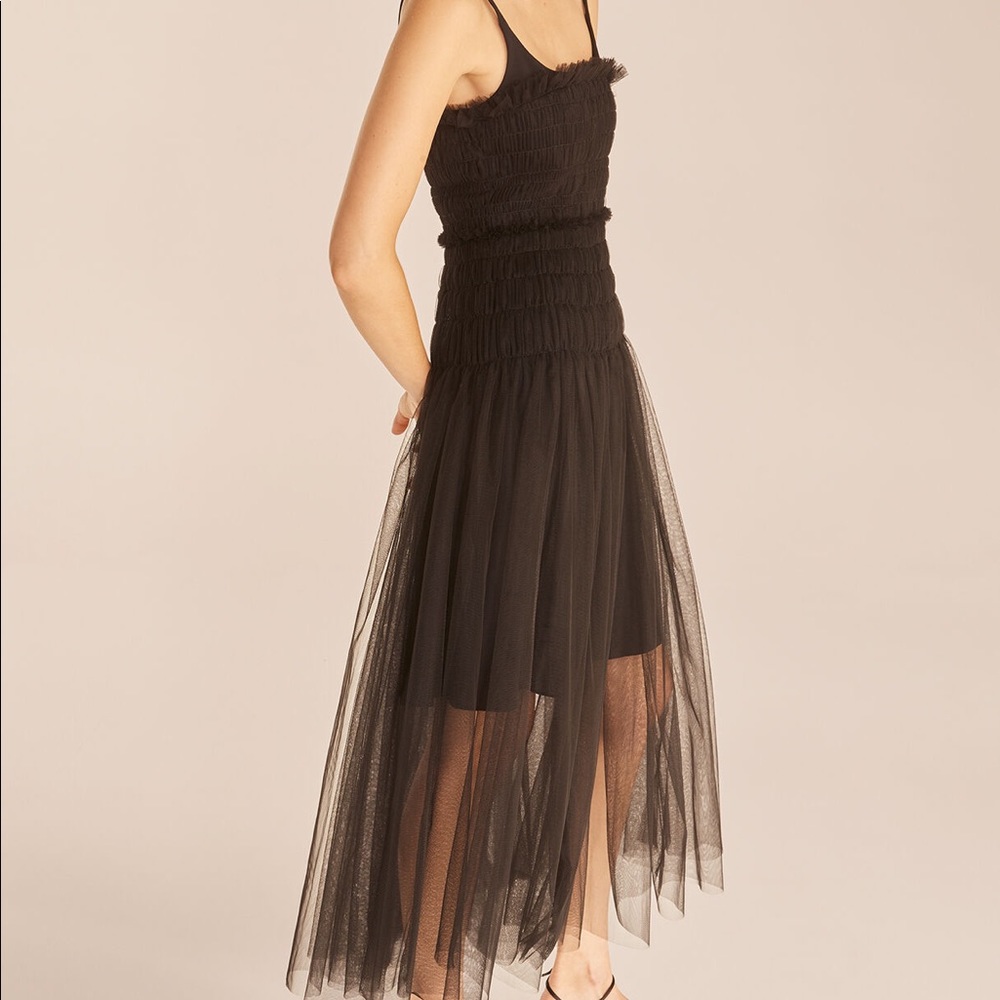 Rebecca Taylor TULLE SMOCKED DRESS black Sz 2